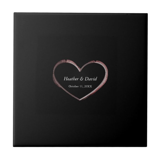 Love Heart Attractive Charming Wedding Tile (Front)