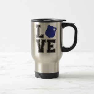 Love Heart Badge Police Support Travel Mug