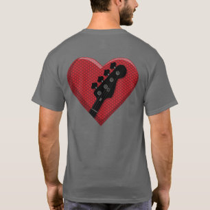 Love Heart Bass Guitar w Amp Grill Music  T-Shirt