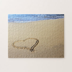 Love Heart Beach Jigsaw Puzzle