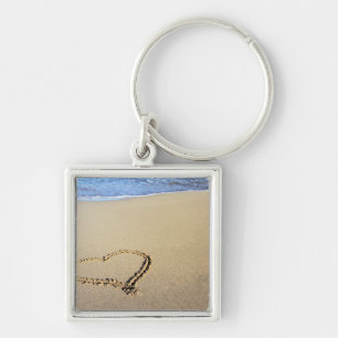 Love Heart Beach Key Ring