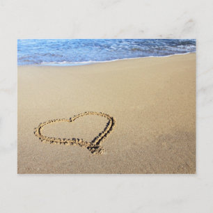 Love Heart Beach Postcard