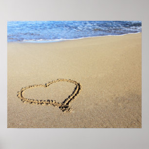 Love Heart Beach Poster