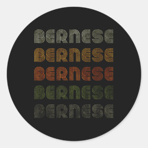 Love Heart Bernese Tee Grunge Vintage Style Black Classic Round Sticker