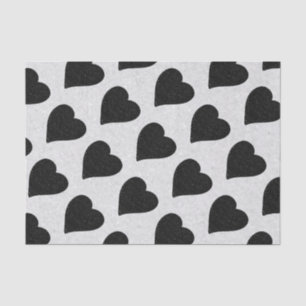 Love Heart Black Glitter Valentine's Tissue Paper