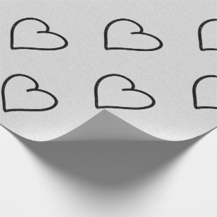 Love Heart Black Glitter Valentine's Wrapping Pape Wrapping Paper