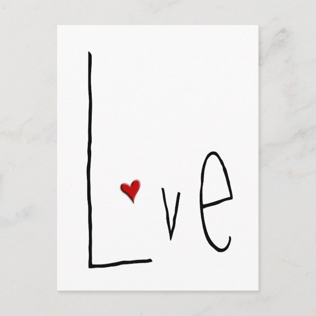 Love Heart black Postcard (Front)