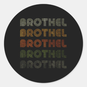Love Heart Brothel Tee Grunge Vintage Style Black Classic Round Sticker