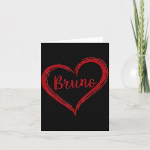 Love Heart Bruno Ft Name d for Men Women Kids Card