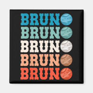 Love Heart Bruno Ft Name d for Men Women Kids Magnet
