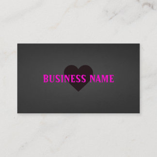 Love Heart Business Cards Black and Dark Grey