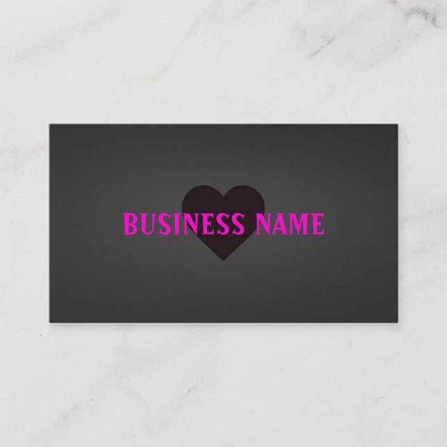 Love Heart Business Cards Black and Dark Grey (Front)