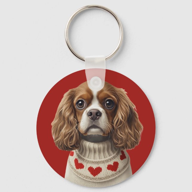 Love Heart cavalier Key Ring (Front)