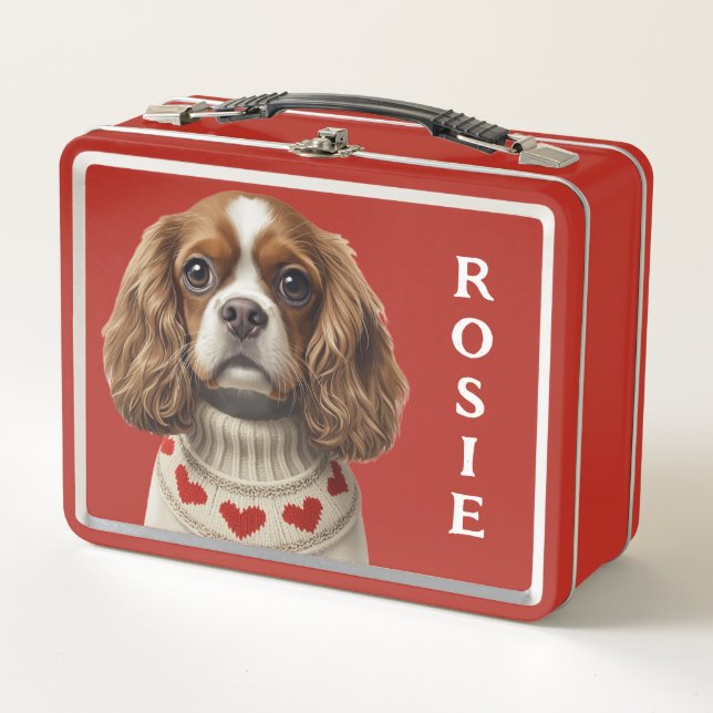 Love Heart cavalier Metal Lunch Box (Front)