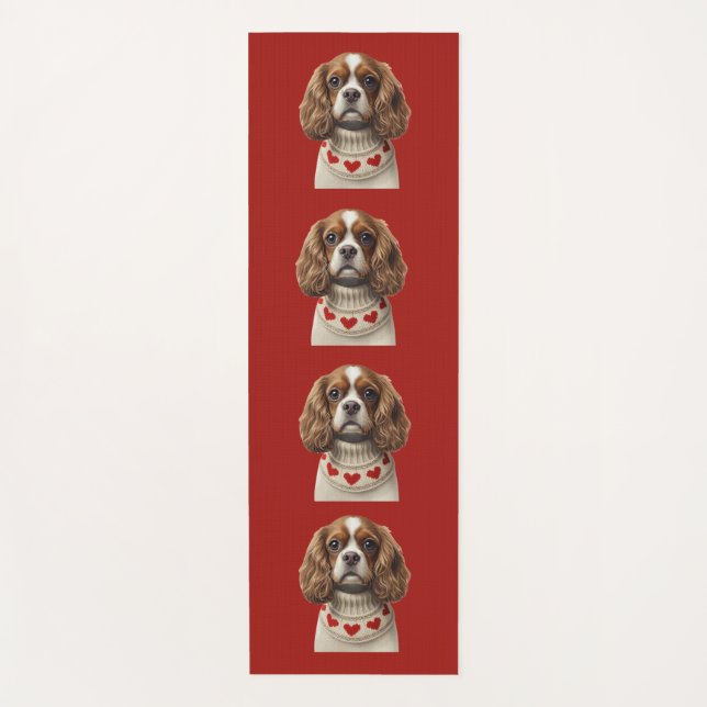 Love Heart cavalier Yoga Mat (Front)