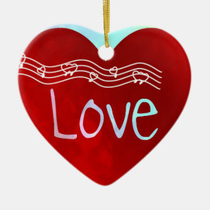 Love Heart Ceramic Tree Decoration