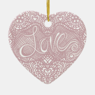 Love Heart Ceramic Tree Decoration