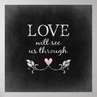 Love Heart Chalkboard Poster