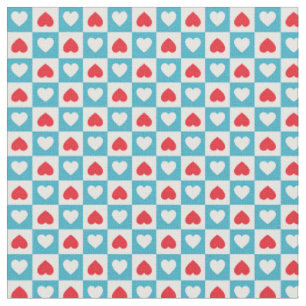 Love heart checkerboard fabric