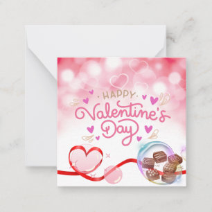 Love Heart & Chocolate Happy Valentine's Day Card
