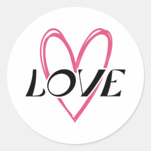 Love Heart Classic Round Sticker