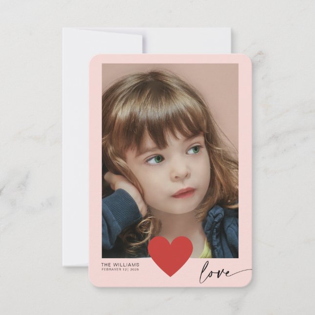 Love Heart Classroom Photo Valentines Day Card (Front)