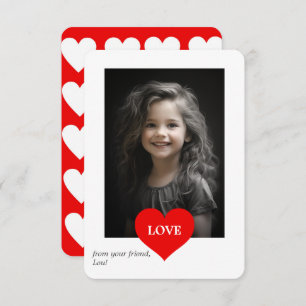 Love Heart Classroom Photo Valentines Day Thank You Card