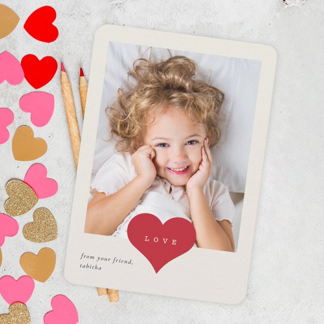 Love Heart Classroom Photo Valentines Day Thank You Card (Creator Uploaded)
