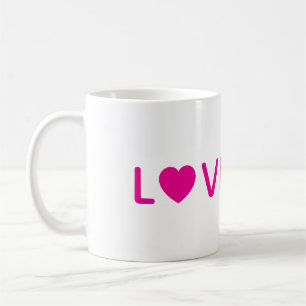 Love Heart Coffee Mug Cute Pink Gift