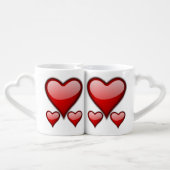 Love Heart Coffee Mug Set (Back Nesting)