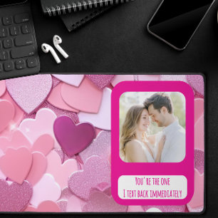 Love Heart Confetti I Text Back Desk Mat