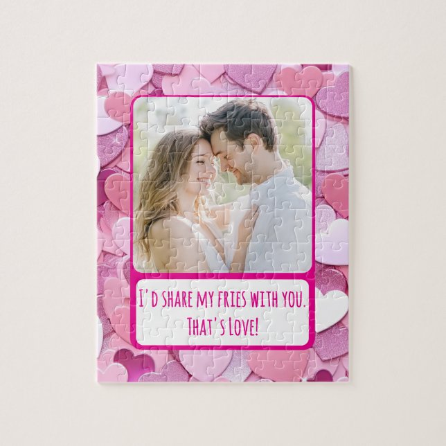 Love Heart Confetti Share My Fries Jigsaw Puzzle (Vertical)