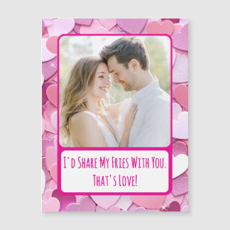Love Heart Confetti Share My Fries Magnetic Card