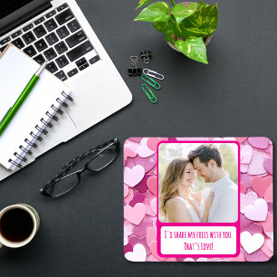 Love Heart Confetti Share My Fries Mouse Mat