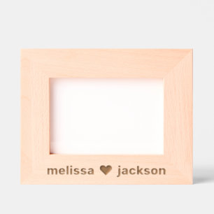 Love Heart Couples Names Etched Frames