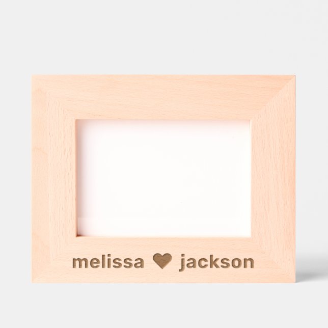 Love Heart Couples Names Etched Frames (Front)
