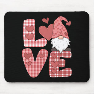 Love Heart Cute Gnome Valentine's Day Mouse Mat