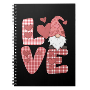 Love Heart Cute Gnome Valentine's Day Notebook
