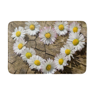 Love Heart Daisies Bath Mat