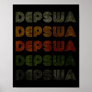 Love Heart Depswa Tee Nge Vintage Style Black Deps Poster