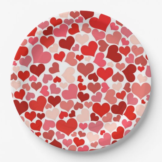 Love Heart Design Paper Plate | Zazzle.co.uk