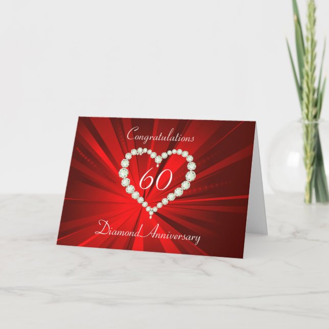 Love Heart Diamond Anniversary Card (Front)