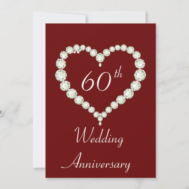 Love Heart Diamond Anniversary Party Invitation (Front)
