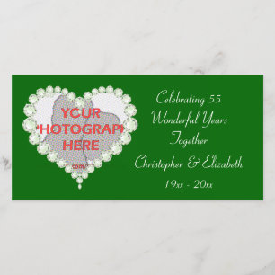 Love Heart Diamond Emerald Anniversary Announcement