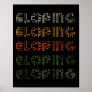 Love Heart Eloping Tee Grunge Vintage Style Black Poster