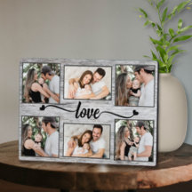 Love Heart Family Photo Collage Elegant Script