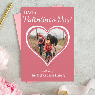 Love Heart Family Photo Valentine's Day Holiday Card