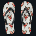 Love Heart Flip Flops Footwear ( Grey Background )<br><div class="desc">Love is in the air with this sweet love heart pattern. The perfect gift for your love on Valentine's Day,  Anniversaries,  Birthdays or just to say I love you.</div>