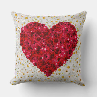 Love Heart Flowers Cushion
