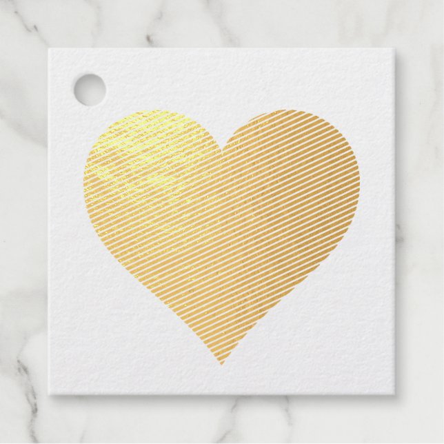 Love - Heart Foil Favour Tags (Front)